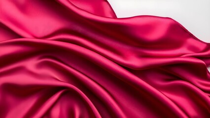 Obraz premium A vibrant, draped piece of smooth, shiny red satin fabric with elegant folds. Concept Red Satin Fabric, Elegant Folds, Smooth Texture, Vibrant Color, Draped Design