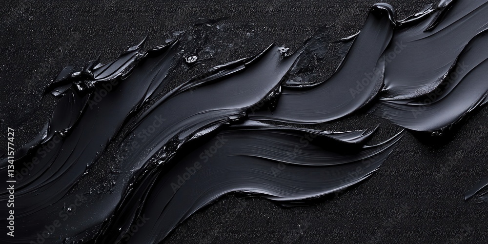 Poster abstract strokes: a dark, textured canvas presents dynamic strokes of paint, creating a tactile and 