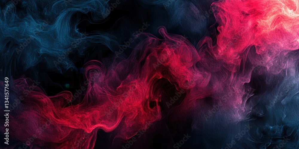 Poster nebula of hues: a captivating abstract composition featuring swirling clouds of vibrant color, blend