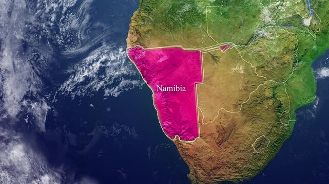 NAMIBIA Map With Borders