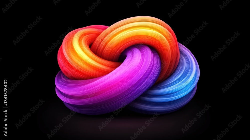 Poster a vibrant, colorful abstract knot design symbolizing creativity and unity, perfect for digital backg