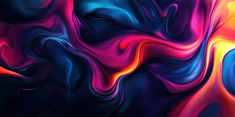 Obraz premium Abstract Swirl of Colors: Captivating display of fluid dynamics in a vibrant, mesmerizing abstract composition featuring a swirl of rich blues, pinks, and orange, igniting the imagination.