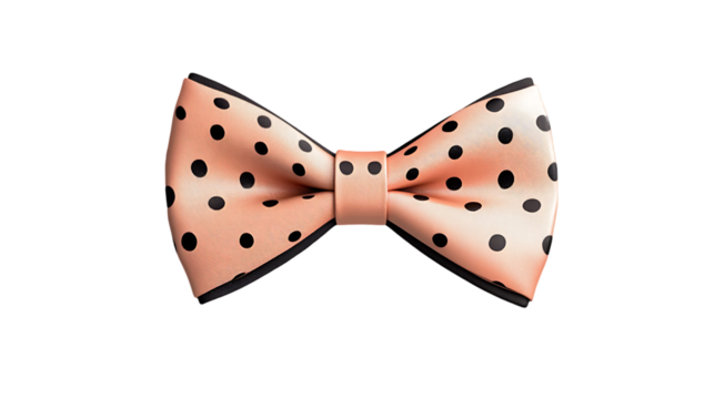 Elegant polka dot bow tie against a black background