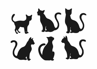 Collection of Simple Black Cat Silhouettes