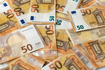 euro banknotes fifty euros,
