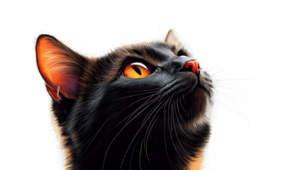 Isolated white portrait of a cute gray British Shorthair kitten with bright eyes