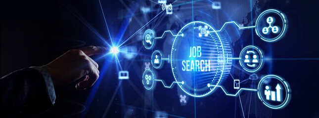 Business, Technology, Internet and network concept. Job Search human resources recruitment career.