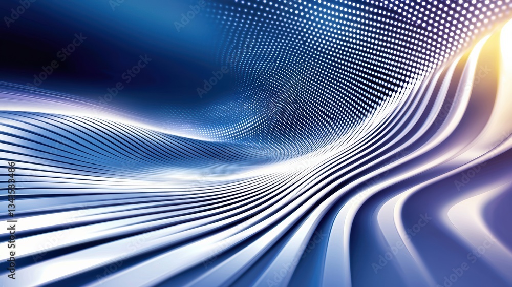 Aufkleber Abstract digital wave pattern with smooth curves and gradient colors, perfect for backgrounds and graphic design projects.