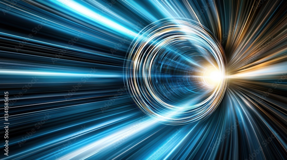 Poster An abstract image depicting dynamic light trails, exemplifying speed and technological advancement in a vibrant, energetic way.