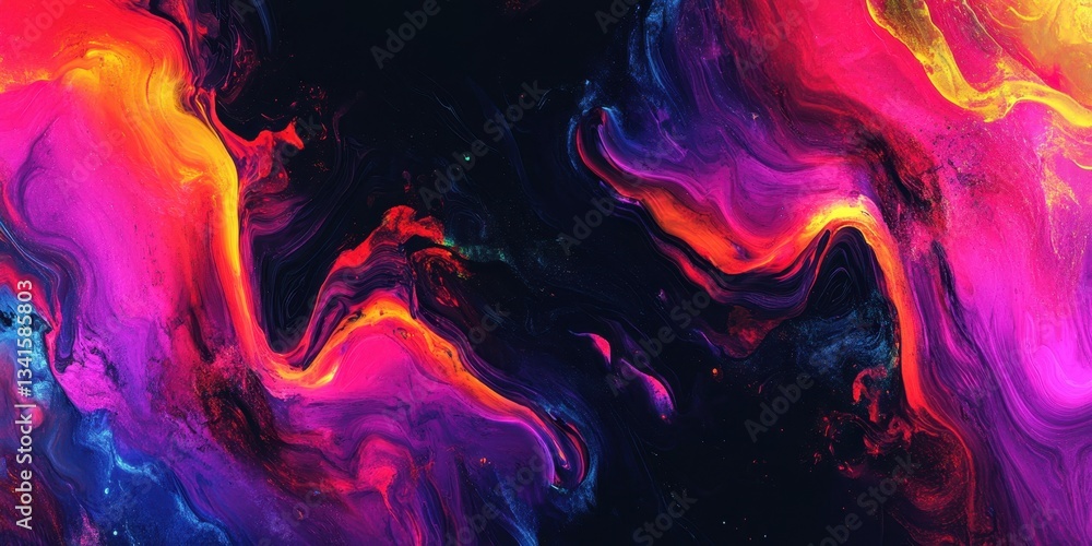 Aufkleber chromatic symphony: an abstract artwork showcasing a dynamic flow of vibrant hues and swirling patte