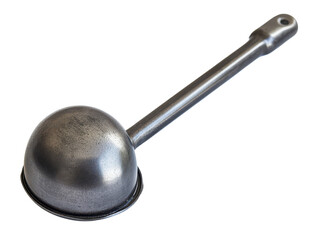 Metal ladle with long handle, perfect for serving soups, sauces, and stews in kitchen, food preparation, stainless steel cookware, kitchen utensil