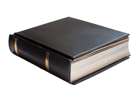 Elegant Black Leather Bound Book with Gold Accents, Ideal for Personal Journal, Photo Album, or Elegant Storage Solution for Memories and Thoughts