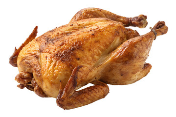 Fried chicken carcass isolated on transparent background