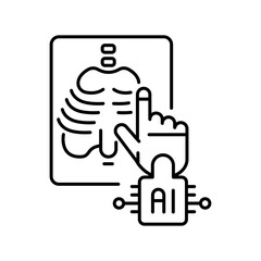 medical image analysis black line icon for digital and print projects.