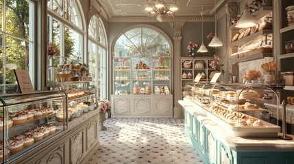 Fototapeta premium A cozy bakery with enchanted pastries and sweets
