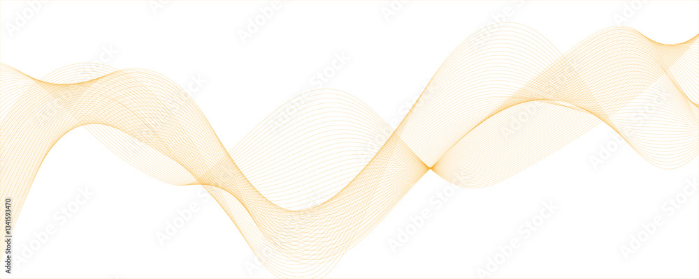 Poster premium abstract background design with wave line abstract glowing circle lines on yellow background