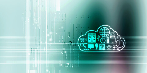 2d illustration Digital Abstract technology background