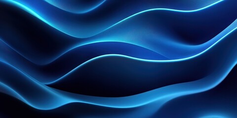 Fototapeta premium Abstract Fluid Waves: This captivating composition showcases mesmerizing blue fluid waves, their undulating forms lit with radiant glow, inviting exploration.