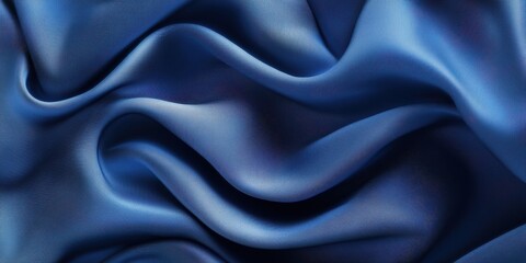 Obraz premium Ethereal Blue Fabric: A luxurious, flowing blue fabric, its soft folds and gentle curves catching the light, creating a captivating display of texture and form.