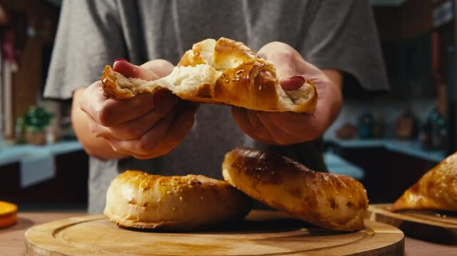 Pieces of tasty pita bread on white background, fresh arabian middle eastern bread, turkish cuisine. 