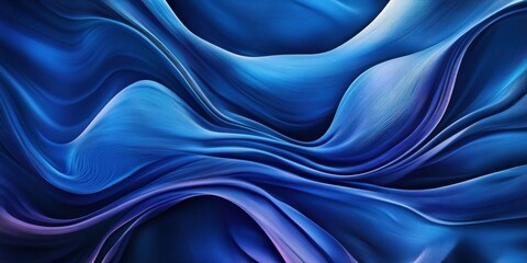 Obraz premium Abstract Fluid Art: Deep shades of blue and purple intertwine to create a mesmerizing abstract artwork. The flowing lines and textured surfaces evoke a sense of movement and depth.