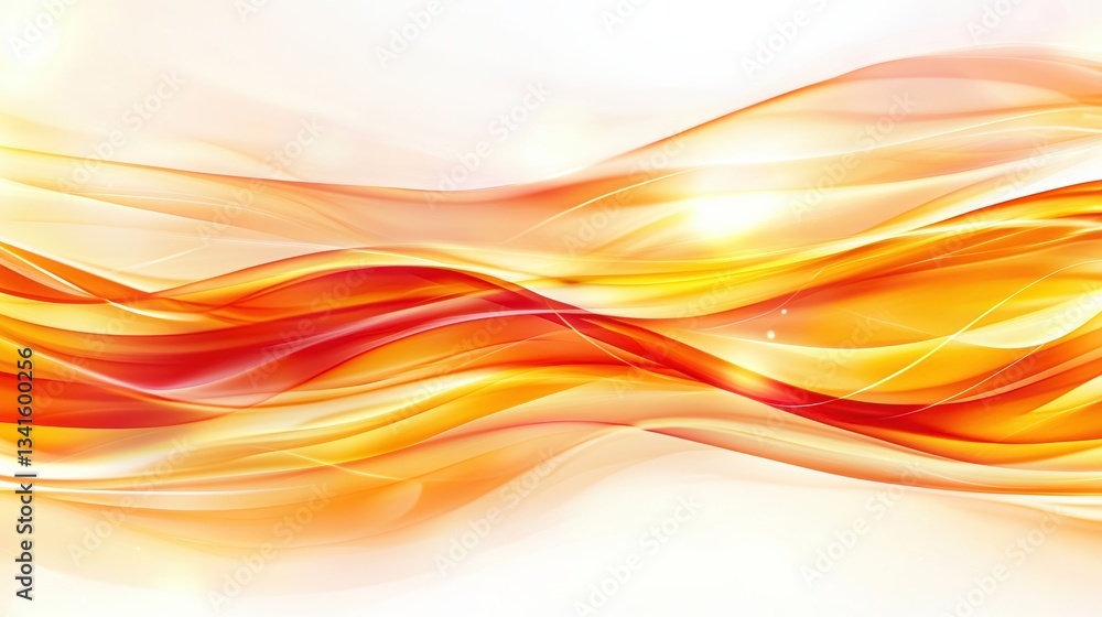 Poster Vibrant abstract waves in warm hues of red and orange, creating a dynamic and energetic visual effect for creative projects.