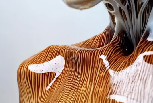 Surreal sculpture girl made of milk and honey, water, egg whites, oil and everything delicious. She is a work in progress.