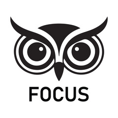 Owl Focus Logo with Big Eyes Vector Illustration of Sharp Vision and Precision for Branding