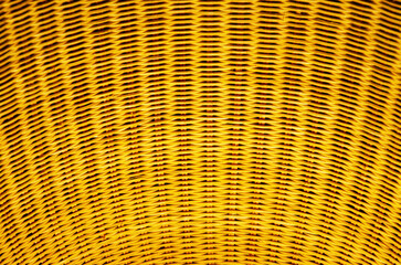 Close-Up of Yellow Woven Basket Texture Pattern
