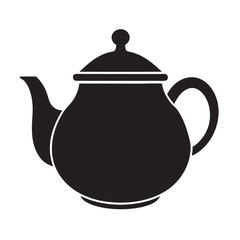 teapot black silhouette is a minimal style vector art illustration on white background