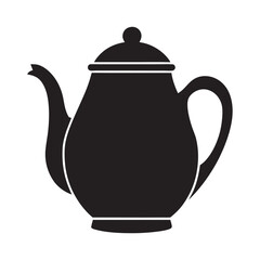 teapot black silhouette is a minimal style vector art illustration on white background