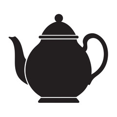 teapot black silhouette is a minimal style vector art illustration on white background