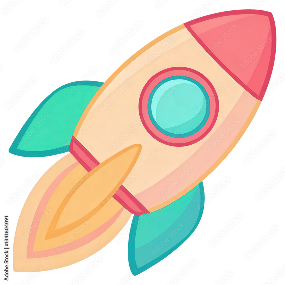 Poster a rocket symbolizing business growth and purpose-driven success in a dynamic visual.