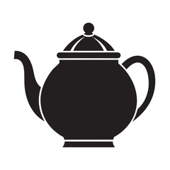 Obraz premium teapot black silhouette is a minimal style vector art illustration on white background