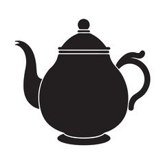 teapot black silhouette is a minimal style vector art illustration on white background