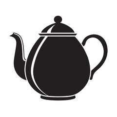 teapot black silhouette is a minimal style vector art illustration on white background