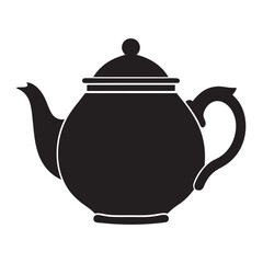 teapot black silhouette is a minimal style vector art illustration on white background