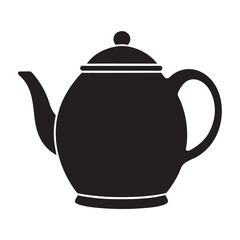 teapot black silhouette is a minimal style vector art illustration on white background