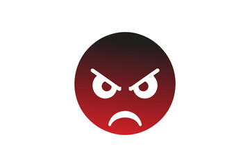 black and white color angry man icon vector silhouette illustration 