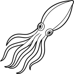 Fototapeta premium Abstract Squid Outline Illustration