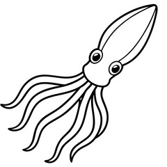 Abstract Squid Outline Illustration