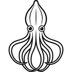 Abstract Squid Outline Illustration