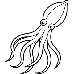 Abstract Squid Outline Illustration
