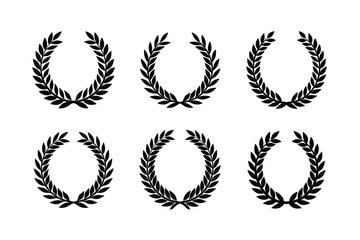 Circular laurel wreath ornament vector