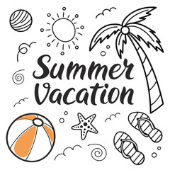 SUMMER TIME. summer vacation, banner and poster template design