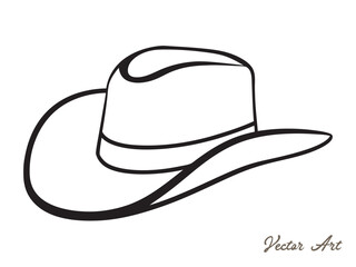 Cowboy Hat icon Vector illustration. Cowgirl Hat Silhouette. Cowboy Hat line art vector outline drawing Design