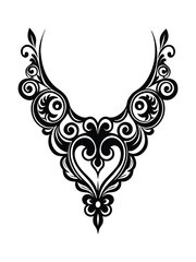 Neck line baroque floral ornament vector illustration