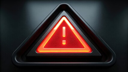 A dark web symbol featuring a glowing red warning triangle, emphasizing cyber security risks.