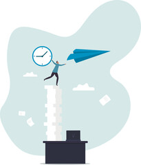 Success leadership or positive office atmosphere, winning work strategy, happiness in workplace or career development,business concept.character for design