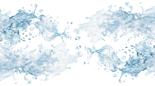 Dynamic splashes of water create symmetrical pattern